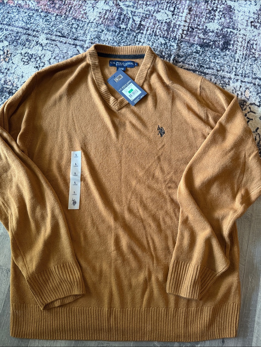 U.S. Polo Assn. Men's V-Neck Sweater - Camel